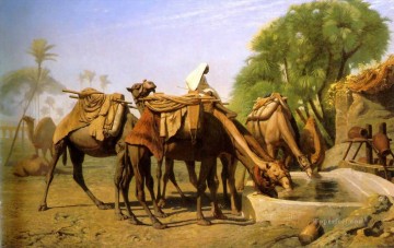 噴水のラクダ アラブ ジャン レオン ジェローム Oil Paintings